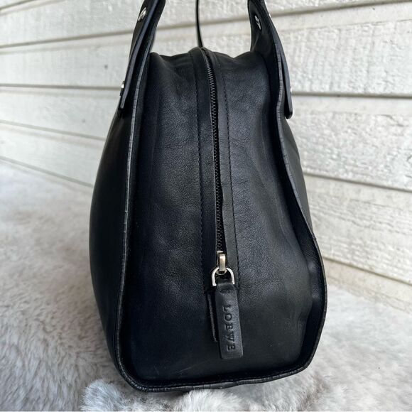LOEWE Black Y2K Vintage Slouchy Tote Shoulder Bag Grunge - Picture 8 of 16